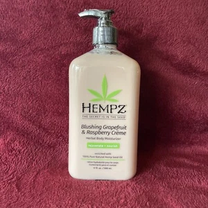 NEW HEMPZ BLUSHING GRAPEFRUIT & RASPBERRY CREME HERBAL BODY MOISTURIZER 17oz (S) - Picture 1 of 3