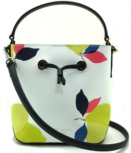 Gently Used Kate Spade EVA Floral Lemon Small Bucket White Lemon Navy - Picture 1 of 6