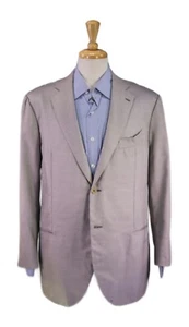 Gi Capri Napoli Gray/Pearl Woven Silk-Wool 2-Btn Handmade Sportcoat Blazer 44R - Picture 1 of 12