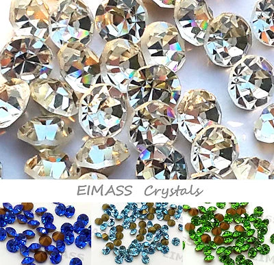 Point-back Crystals, EIMASS® Grade A Foiled Glass Chatons, Diamante, Diamond Gem