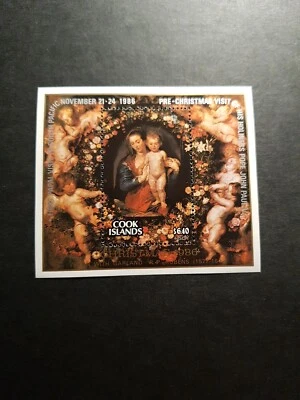 Bloque de estampillas Islas Cook P.P Rubens papel No. 175 Nuevo ** Lujo MNH 1986 Foto 1 de 2
