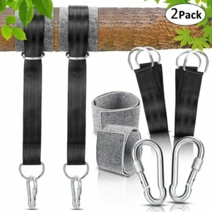 2 x Swing Hammock Tree Hanging Kit Straps Hooks Carabiner Garden Swing Fittings - Picture 1 of 7