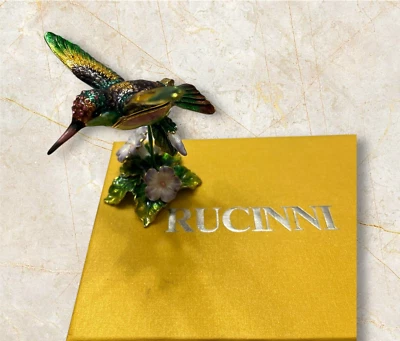 Rucinni Colibrí Baratija Caja Swarovski y Austria Cristales Esmalte Bisagras Regalo Foto 1 de 4