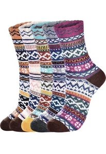 Women's Wool Socks - 5 Pack Warm Cozy & Cute! - Picture 1 of 4