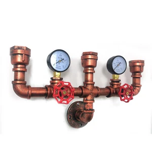 Pipe Wall Lamp Vintage Retro Iron Pipe Wall Lamp Water Pipe Industrial Lamp 220V - Picture 1 of 3