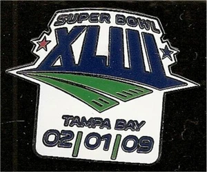 2009 Super Bowl 43 NFL Football Button Pin- Pittsburgh Steelers V Cardinals - Picture 1 of 2