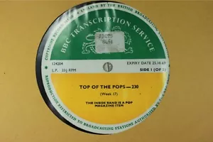 BBC 230 Transcription Disc Top Pops LED ZEPPELIN MOODY BLUES GEORGE HARRISON - Imagen 1 de 7