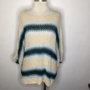 Blusa Top J. Jill Crochet Mezcla Lino Multicolor Talla Pequeña XL Media Manga - Imagen 1 de 10