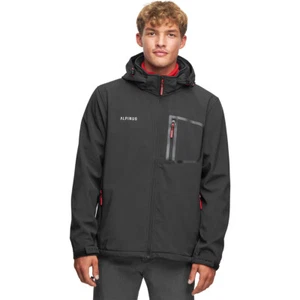 Alpinus City Stenshuvud Soft Shell Jacket Mens Hooded Coat Breathable Black - Picture 1 of 4
