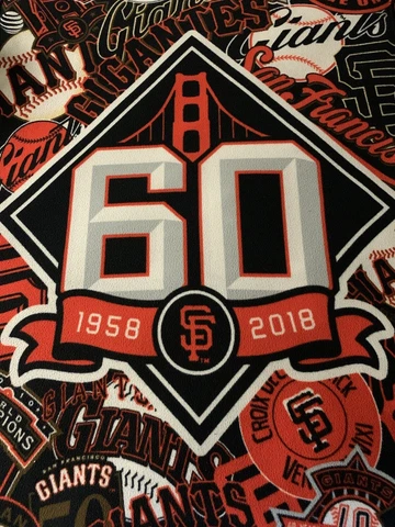 SF Giants 60th Anniversary Light Fleece Collage Logo/Patches Blanket Cover