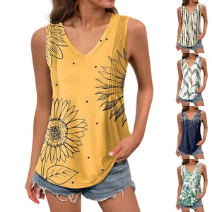 Women's Girl Tank Top Solid Color Casual Top Tank Tops For Women Loose Fit - Picture 1 of 27