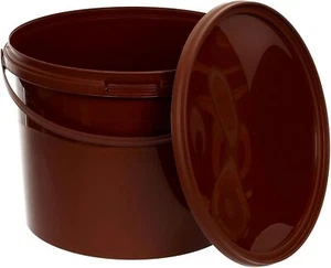Cubo con tapa BenBow | 1L 10L | Litro Marrón Cubo Vacío Alimentos - Imagen 1 de 6