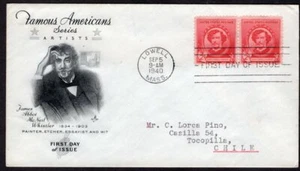 US TO CHILE COVER 1940 MCNEIL WHISTLER PITTORE ARTISTA LOWELL, MA - TOCOPILLA - Foto 1 di 2