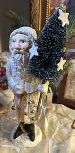Vintage Reparto 56 13,5" Padre Gelo Nichel Natale Babbo Natale Libera installazione - Foto 1 di 13