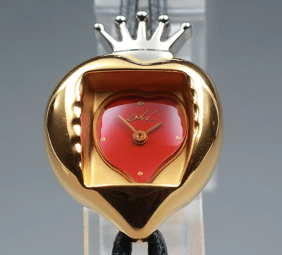 [Exc+5] Salvador Dalí Royal Heart 19mm oro esfera roja reloj de cuarzo para... - Imagen 1 de 4