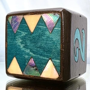Artful Board Cube - Black & White Abalone - Backgammon Doubling Cube 36mm - Picture 1 of 12