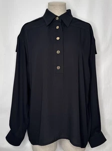 Blusa Top LOUIS VUITTON Uniformes Para Mujer Negra Botón Talla 40 - Imagen 1 de 12