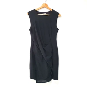 Helmut Lang Size M Black Ponte Georgette Twist drape Front Sleeveless Dress - Bild 1 von 10