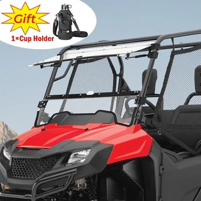 KEMIMOTO UTV Vented Flip Windshield Clear for 2014-2025 Honda Pioneer 700/700-4 - Image 1 of 4