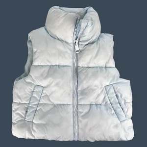 Art Class Girls Small 6/7 Puffer Vest Blue Quilted Sleeveless Pockets Outerwear - Picture 1 of 8