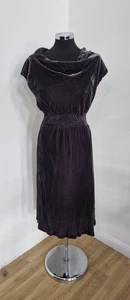 Toast velvet dress size 10 purple grey midi drop waist PLS READ cowl neck  - Picture 1 of 8