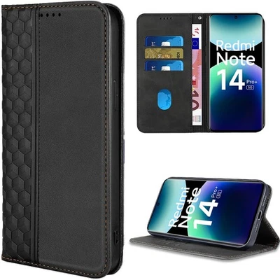 Coque pour Redmi 14C 13C A3 Note 14 Pro 5G Note 13 Pro 4G/5G Housse Synthécuir