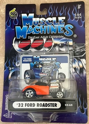 Muscle Machines '32 Ford Roadster 1:64 Die-Cast Orange 03-65 - Image 1 of 4