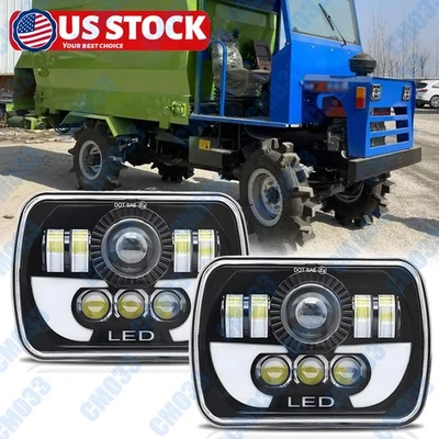 Pair H6054 7x6" LED Headlights for International Harvester 4700 4800 4900 8100 - Image 1 of 4
