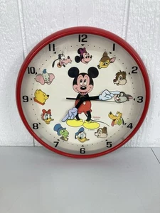 Vtg Disney Sunbeam Mickey Mouse 11" Wall Clock Analog Quartz Tested Works - Picture 1 of 14