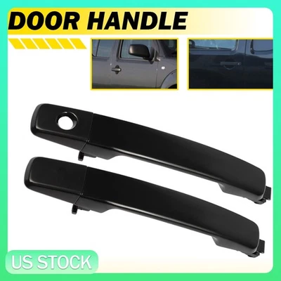 Manija de puerta exterior delantera izquierda y derecha 2 piezas para Nissan Frontier 2005-2008 negra Foto 1 de 4
