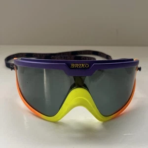 Vintage Briko Shot Cycling Sunglasses Neon Colors Made In Italy Bike Racing - Picture 1 of 16