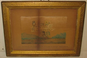 ANTIKES ANTIKES REISEFÜHRER "TAFEL" RHODE ISLAND VOLKSKUNST SCHILD EULENMALEREI - Bild 1 von 11