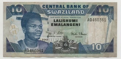 SWAZILAND 10 EMALANGENI 2006 PICK 29 LOOK SCANS - Image 1 of 2