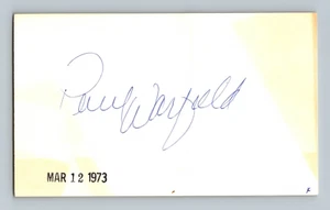 Paul Warfield HOF AUTO Signed 3x5 Index Card Autograph Signature - Picture 1 of 2
