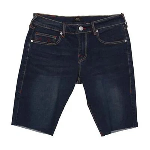 True Religion Men's Denim Dark Ricky SN Raw Hem Jean Shorts (34, Scorched Wash) - Picture 1 of 5