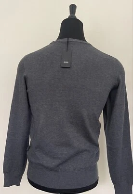 New Unisex HUGO BOSS Crew Neck Pullover Gray Wool Regular S sz Sweater Jumper - Image 1 of 4