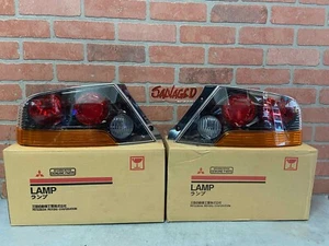 03-06 Mitsubishi EVO 9 JDM Tail Lights OEM Evolution Black Chrome - Picture 1 of 12