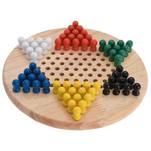 Juego de mesa familiar de madera tradicional con damas chinas juego educativo estratégico - Imagen 1 de 7