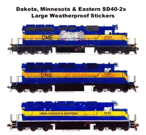 Dakota, Minnesota & Eastern SD40-2s 3 Large 2.5"x9-10" Stickers Andy Fletcher - Picture 1 of 1