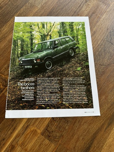 Original Land Rover Classic Range Rover Magazine Picture Poster Man ...