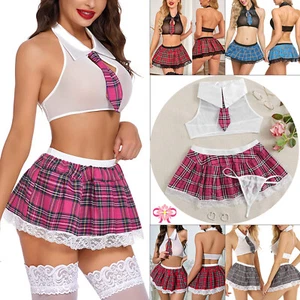 Sexy Lingerie School Girl Student Cosplay Fancy Dress Uniform Nightwear Costume - Picture 1 of 33