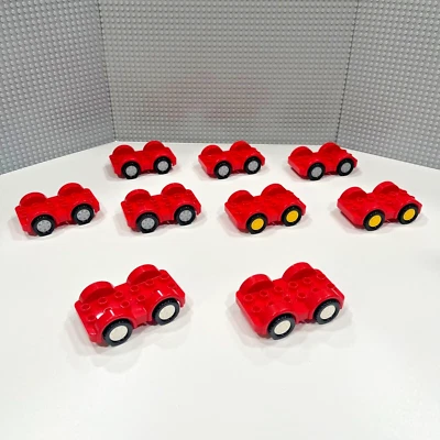 Lego Duplo Car Base Lot of 9 Red Cars (11841) Sports Cars : All Included - Image 1 of 4