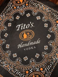 New Titos Vodka Bandana Black Orange Scarf Handkerchief Man Guy Accessory Gift - Picture 1 of 2