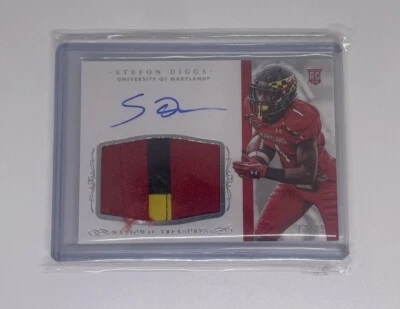 2015 Panini National Treasures Jersey Patch Auto #334 Stefon Diggs RC (#73/99) - Image 1 of 2