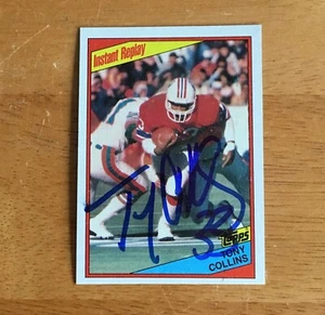 Tarjeta de fútbol americano Topps #134 1984 autógrafo firmado por Tony Collins New England Patriots - Imagen 1 de 2
