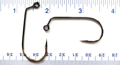 100 or 1000 black nickel 60 degree round bend jig hooks - 32786 - Image 1 of 4
