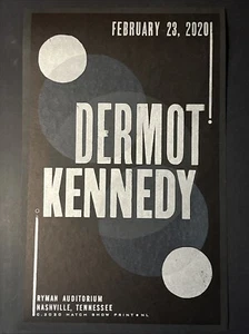 Impresión Hatch Show Dermot Kennedy @ Ryman Nashville Tour 2020.02.23 - Imagen 1 de 1