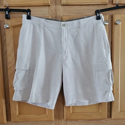 St John's Bay Mens Striped Cotton Cargo Shorts Sz 42 - Image 1 of 4