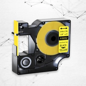 Tubo termoretraibile 1PK 1/4" etichetta industriale 18052 per DYMO Rhino 5000 3M PL200 - Foto 1 di 10