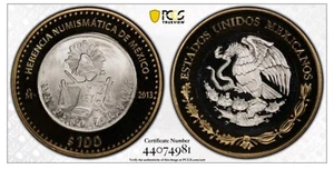 Mexico 100 pesos Numismatic Heritage Justice Coin PL69 PCGS bimetal coin 2013 - Picture 1 of 3